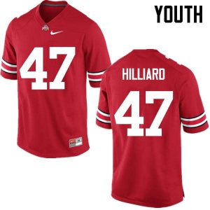 NCAA Ohio State Buckeyes Youth #47 Justin Hilliard Red Nike Football College Jersey ABO0345MU